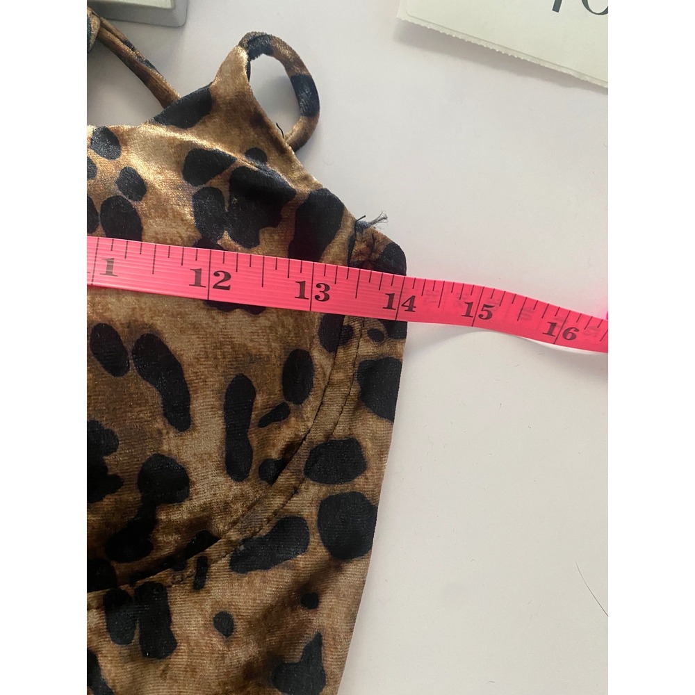 Windsor Leopard Print Velvet Bodycon Mini Dress Spaghetti Straps Sexy‎ - Picture 6 of 7